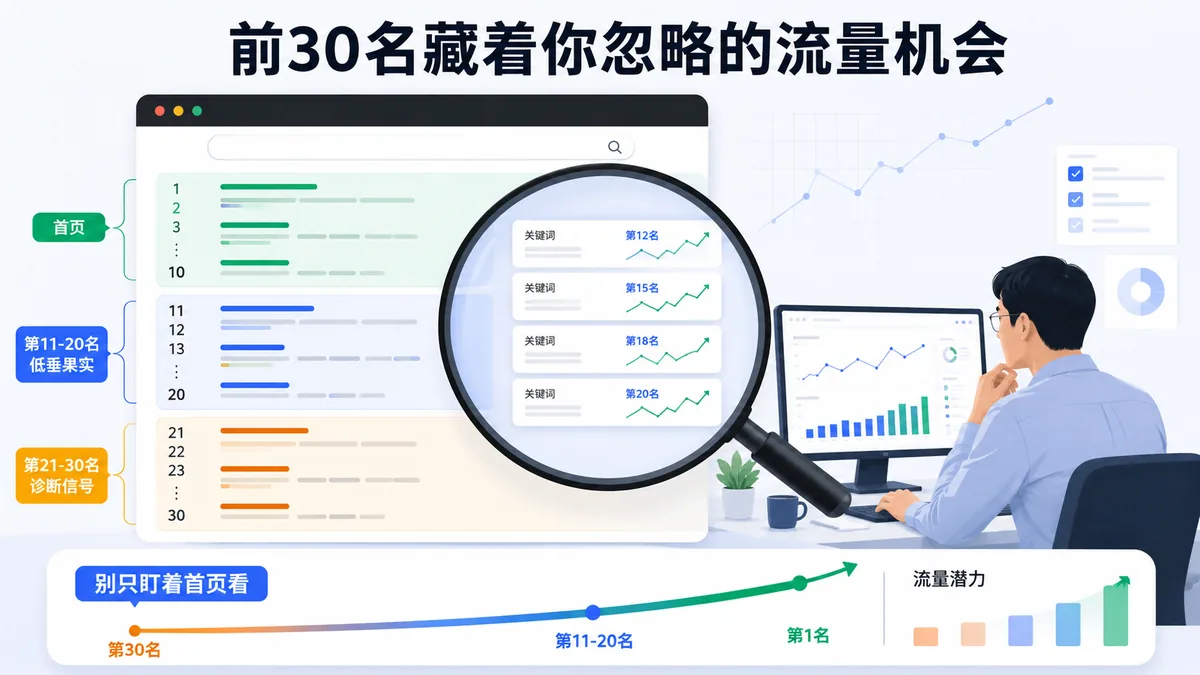 查 Google 排名只看首页够吗？前 30 名里藏着你最容易忽略的流量机会